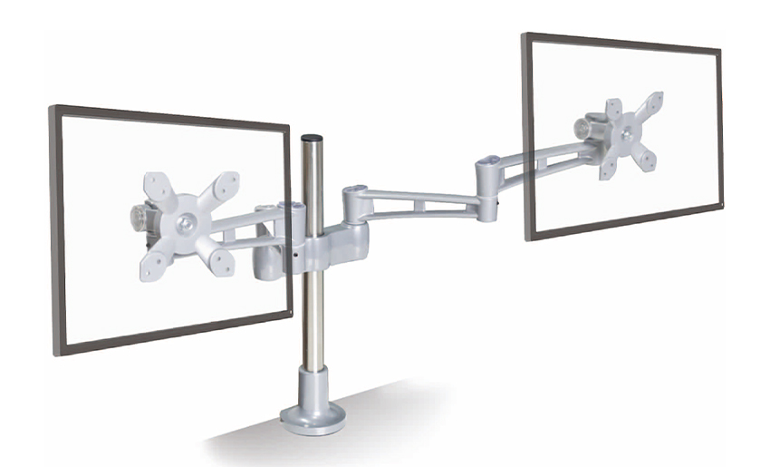 نگهدارنده مانیتور رومیزی دو بازوی 17 تا 32 اینچی با قابلیت تنظیم ارتفاع آلومینیومی